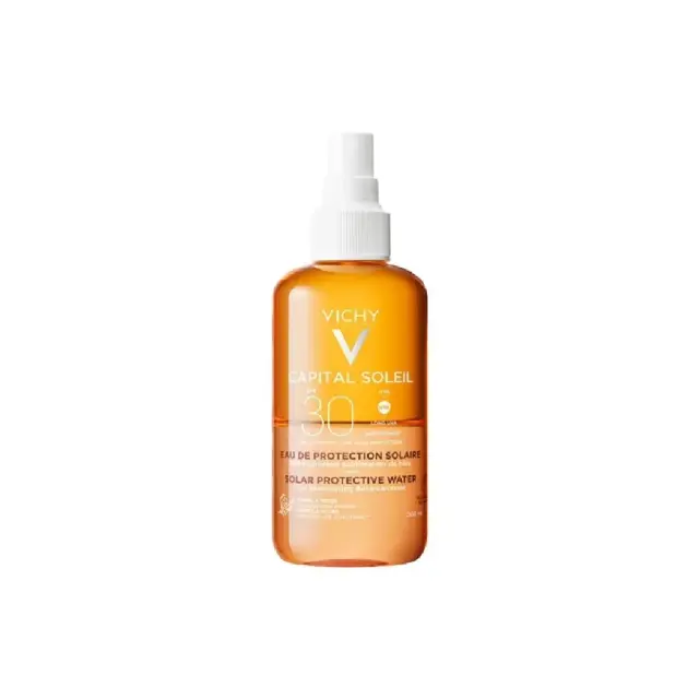 Vichy Capital Soleil Solar Protective Water SPF30 Αντιηλιακό Νερό Υψηλής Προστασίας με Β-Καροτένιο για Λαμπερό Μαύρισμα 200ml