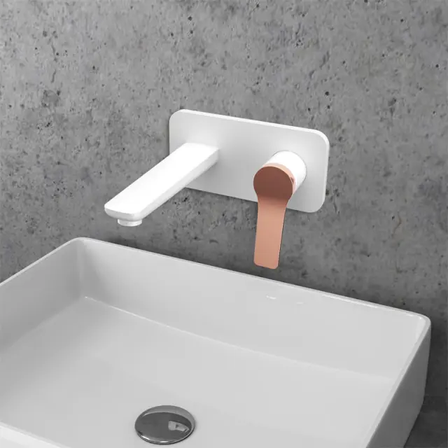Μπαταριά Νιπτ. KARAG ANDARE WNW148073PH-RG BIANCO/ROSE GOLD επίτοιχη