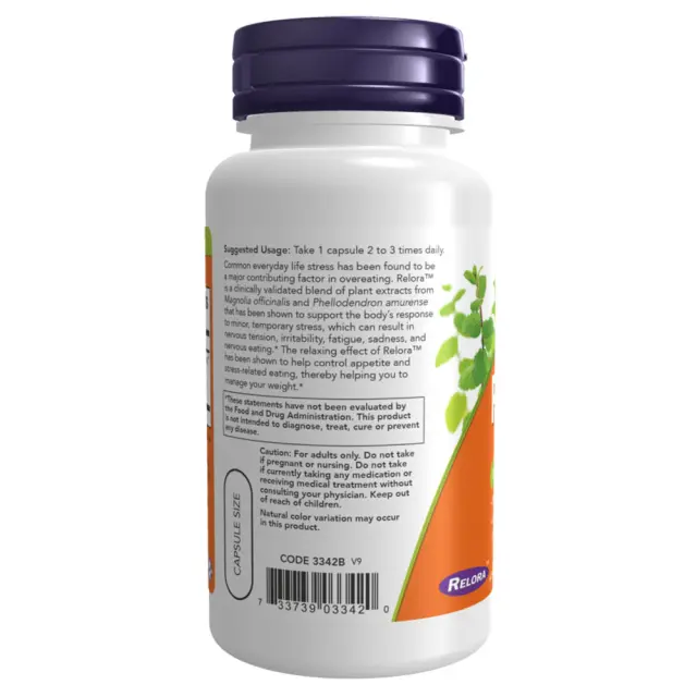 Now Foods Relora® 300 mg 120 Veg Capsules 2