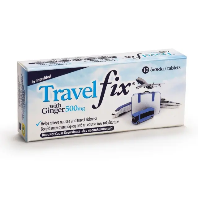 Uni-Pharma TravelFix με Τζίντζερ 500mg 10tabs
