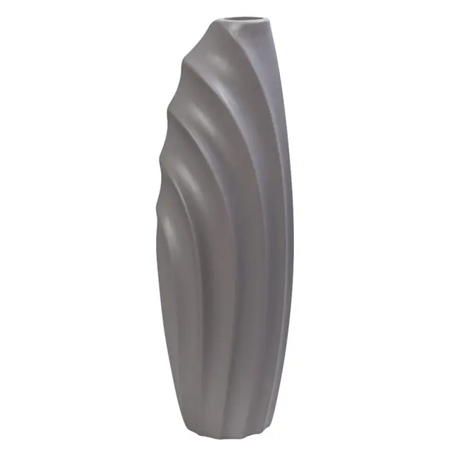 Βάζο κεραμικό ασύμμετρο ανοιχτό γκρι 18,8x57cm Espiel MIG112