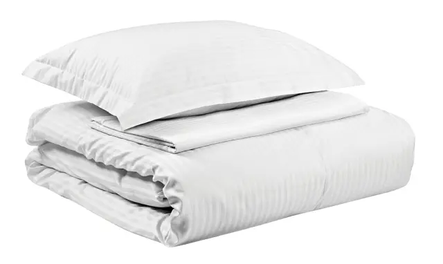 Beauty Home Παπλωματοθήκη ξενοδοχείου king size Ribbon Art Ε1238 230TC Satin Stripe Percal Pennie 70%Cot-30%Pol 270x250 Λευκό 2