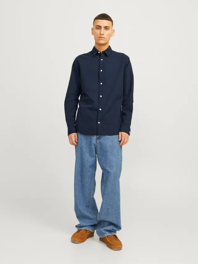 JJELINEN BLEND SHIRT LS SN navy blazer 2