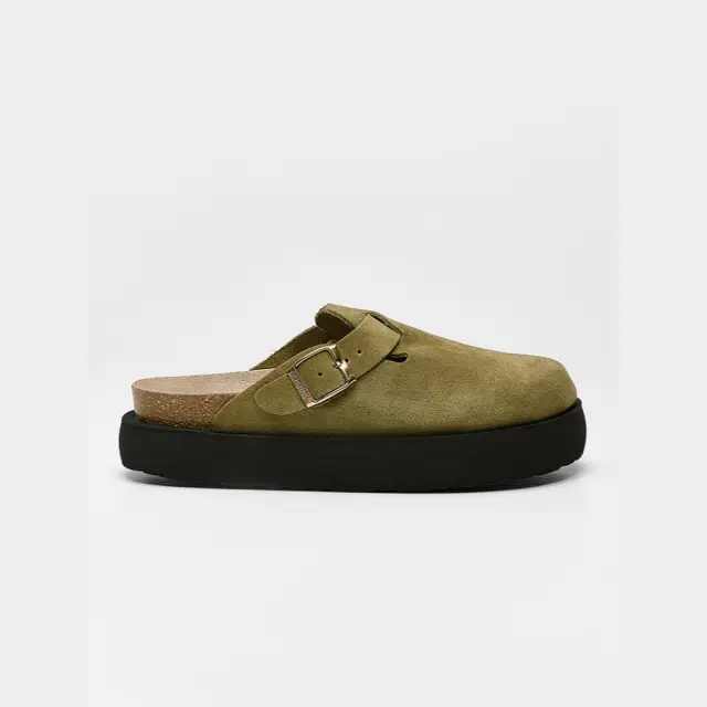 Genuins Σαμπώ Γυναικείο δέρμα Nubuck Πράσινο GEN/RIVA PLATFORM G106555 KHAKI
