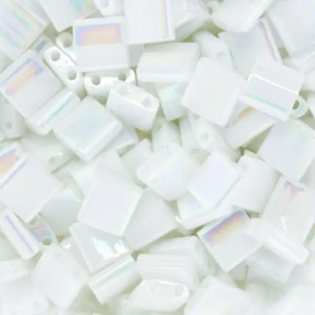 Χάντρα Miyuki Tila No471 Opaque White Pearl ~7gr