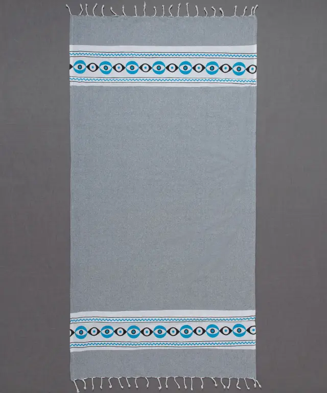 Pestemal με πετσέτα nkp707 (90cm x 180cm) γκρί - -