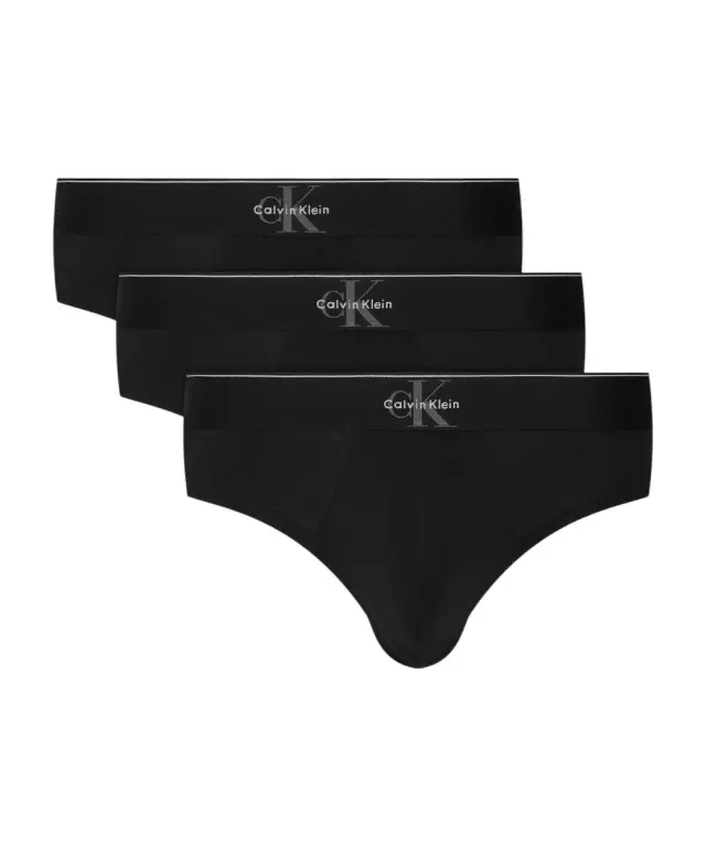 Calvin Klein - Ανδρικά Σλιπ 3Pack Graphic Monogram Cotton Stretch LV00NB4471-UB1 Μαύρο - S