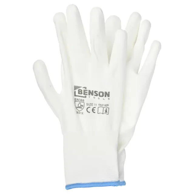 Working gloves PU palm white size 11