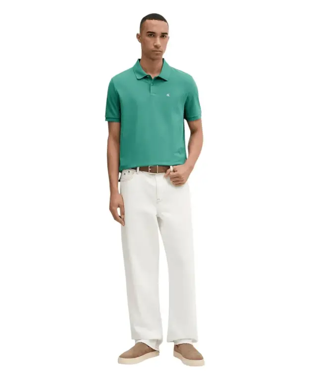 Calvin Klein - Ανδρική Μπλούζα Κοντομάνικη Polo Monogram Pique Plein Air Regular Fit LV040EM269-VFL Πράσινο 2