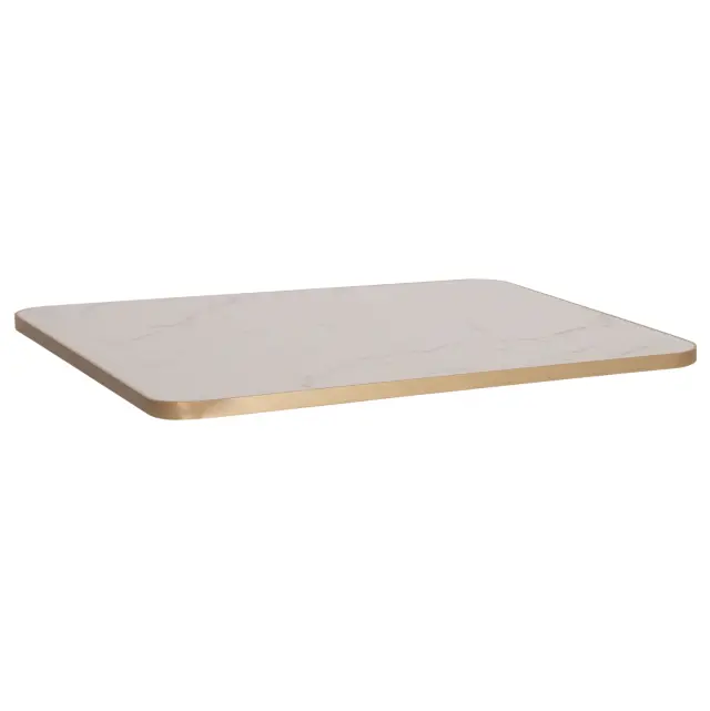 ΕΠΙΦΑΝΕΙΑ ΤΡΑΠΕΖΙΟΥ SINTERED STONE FB96656.12 WHITE MARBLE-ΠΛΑΙΣΙΟ ALU ΧΡΥΣΟ 120x80εκ.
