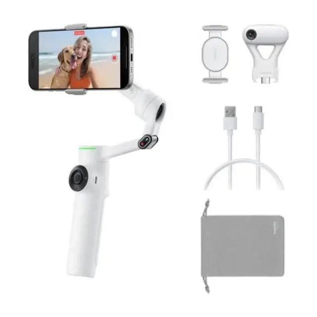 Insta360 GImbal Flow 2 Pro AI Tracker Bundle Summit White (CINSABQB_FLOW225)