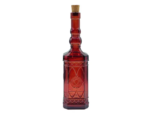 Διακοσμητικό Μπουκάλι με πώμα Glass Drops Miguelete (5032DB738) Aπό 100% ανακυκλωμένο γυαλί, Xωρητικότητας 500ml, Διαστάσεων Ø 7 x Υ 27 cm, Terracotta 5032DB738 2