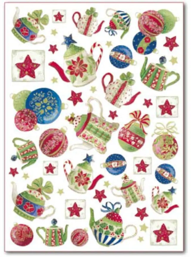 Φύλλo Polyester Felt - 50x70cm - Christmas Teapots - 1mm - 1τεμ