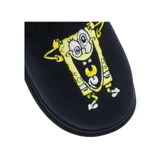 Parex Ανδρικές Παντόφλες Σπιτιού Spongebob, Χρώμα Μαύρο 3