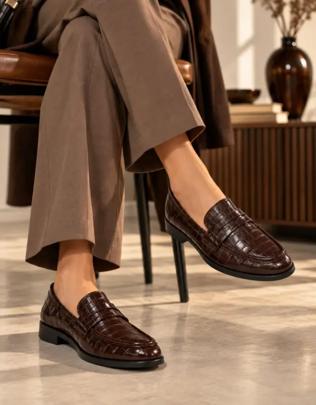 Loafers κροκό μέ στάφα - 36