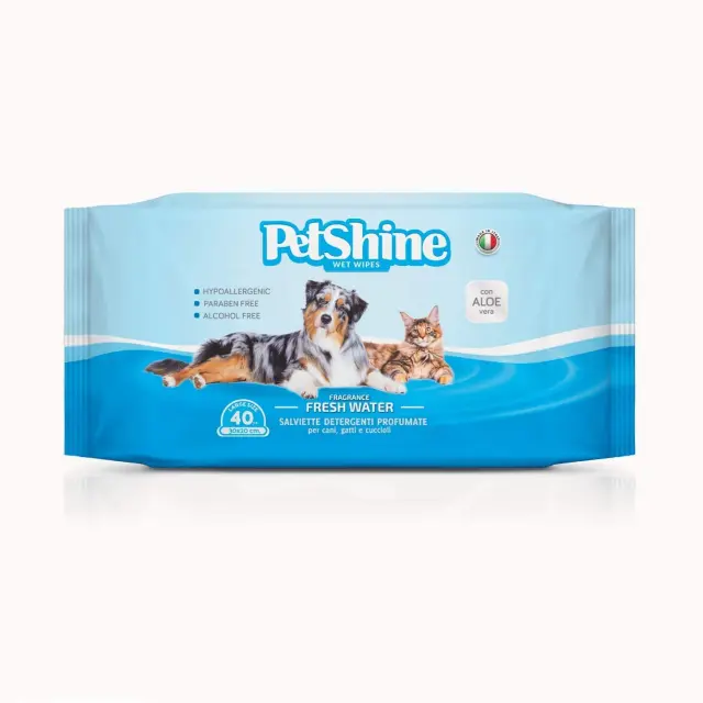 PetShine Μαντηλάκια Καθαρισμού Fresh Water 40ΤΜΧ