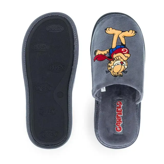 Parex Ανδρικές Παντόφλες Σπιτιού Garfield, Χρώμα Γκρι 3