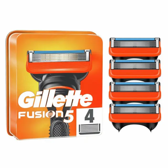 Gillette Fusion5 Ανταλλακτικές Κεφαλές με 5 Λεπίδες & Λιπαντική Ταινία 4τμχ