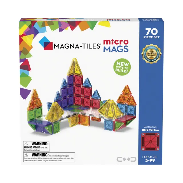 Magna-Tiles Μαγνητικά Πλακίδια microMAGS 70 Κομμάτια Deluxe Set (3+ ετών) 244070