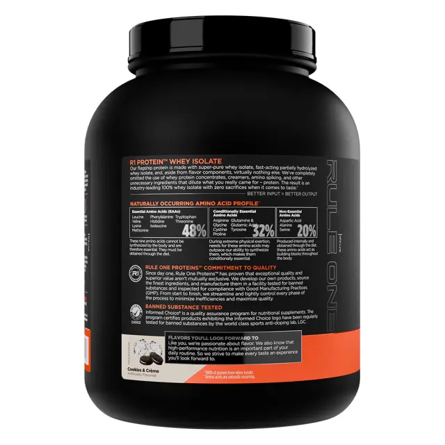Rule1 R1 Protein Whey Isolate Cookies & Cream, 5 lbs 3