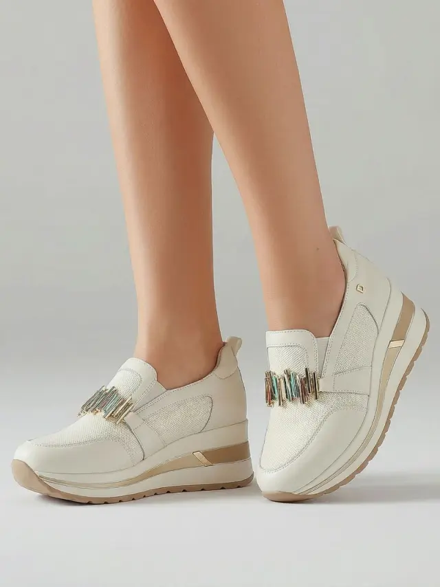 Donna Serena Sneakers Γυναικείο δέρμα/ύφασμα Άσπρο DSE/6039 BIANCO 2