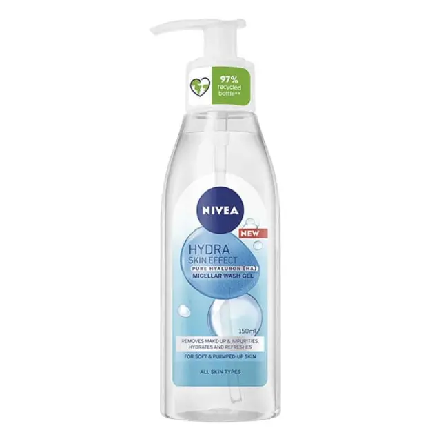 Nivea Hydra Skin Effect Micellar Wash Gel Γέλη Καθαρισμού & Μακιγιάζ 150ml