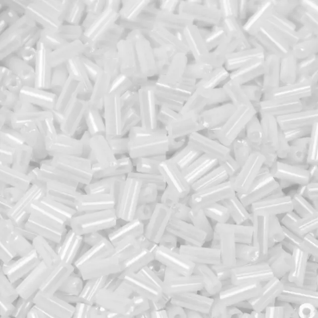 Χάντρα Glass Bugles Pearl Luster White 5mm - 25gr