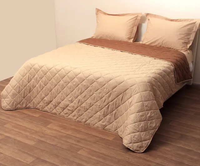 Κουβερλί 220Χ240 Υπέρδιπλο Microfiber Viopros Μπεζ-Καφέ 100% Microfiber