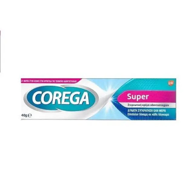 COREGA 3D Hold Super 40gr Στερεωτική Κρέμα Οδοντοστοιχιών, Δυνατή Συγκράτηση της Οδοντοστοιχίας για Μέχρι +& 12 ώρες, 40gr