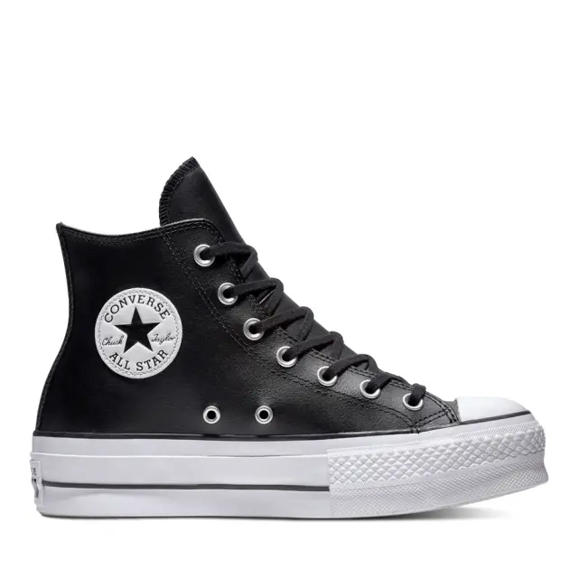 Converse Women's Chuck Taylor All Star Lift HI Leather Μαύρο - Άσπρο 561675C (Converse)