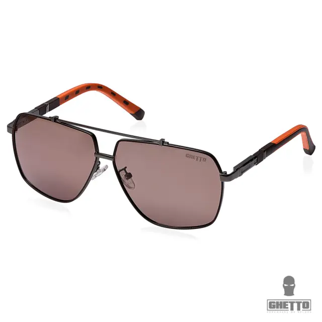 Ghetto Aviator Sunglasses Black Frame For Men Coffee Tea