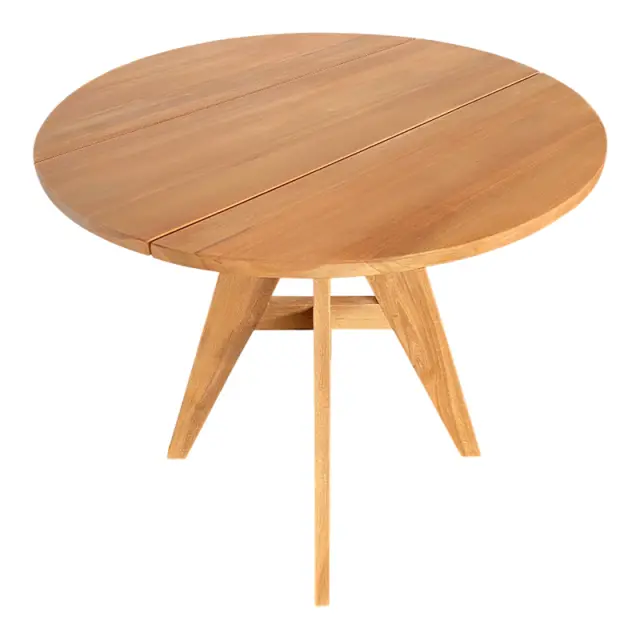 Τραπέζι Cadrada pakoworld teak ξύλο σε φυσική απόχρωση Φ80x76εκ 3