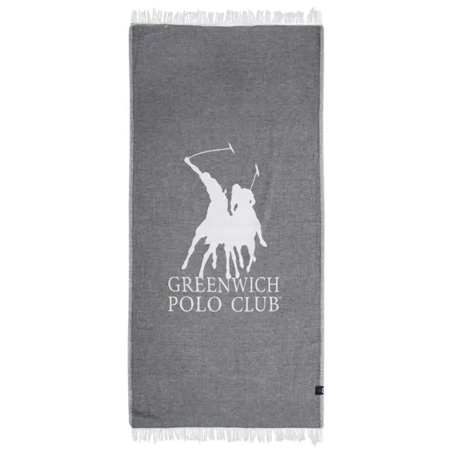 Πετσέτα-Παρεό Θαλάσσης 85x170 220gsm Greenwich Polo Club 3903 Grey-Ivory 100% βαμβακερό