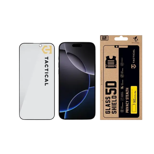 Tactical Glass Shield Privacy Stealth 5D for Apple iPhone 16 Pro Max Black 3