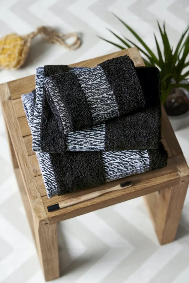 Πετσέτα Towels Collection Χεριων 30x50 CRUZ Black Palamaiki