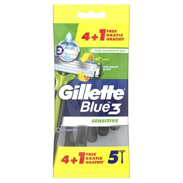 Gillette Ξυραφάκια μιας Χρήσης Blue 3 Sensitive 5τμχ