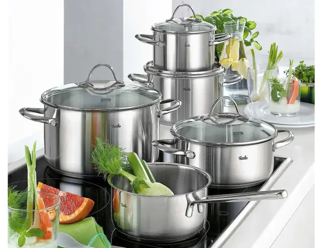 Fissler Paris Line Σετ Κατσαρόλες από Ανοξείδωτο Ατσάλι Ασημί 5τμχ 2
