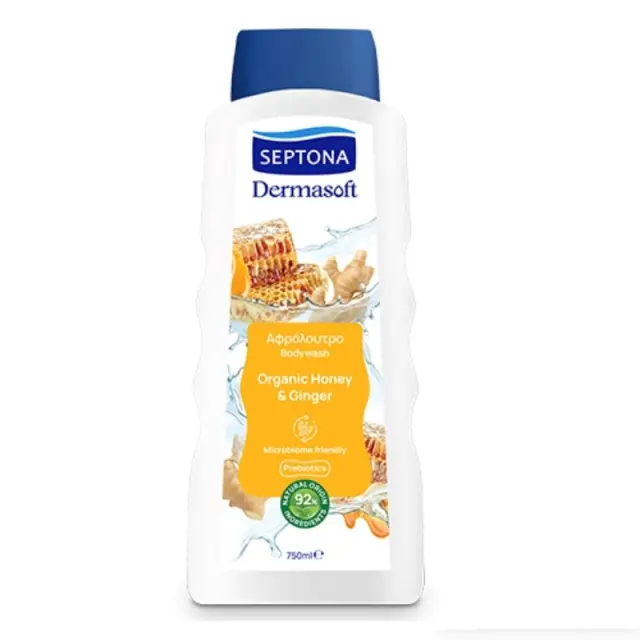 Septona Dermasoft Organic Honey & Ginger Bodywash Αφρόλουτρο με Οργανικό Μέλι & Τζίντζερ, 750ml