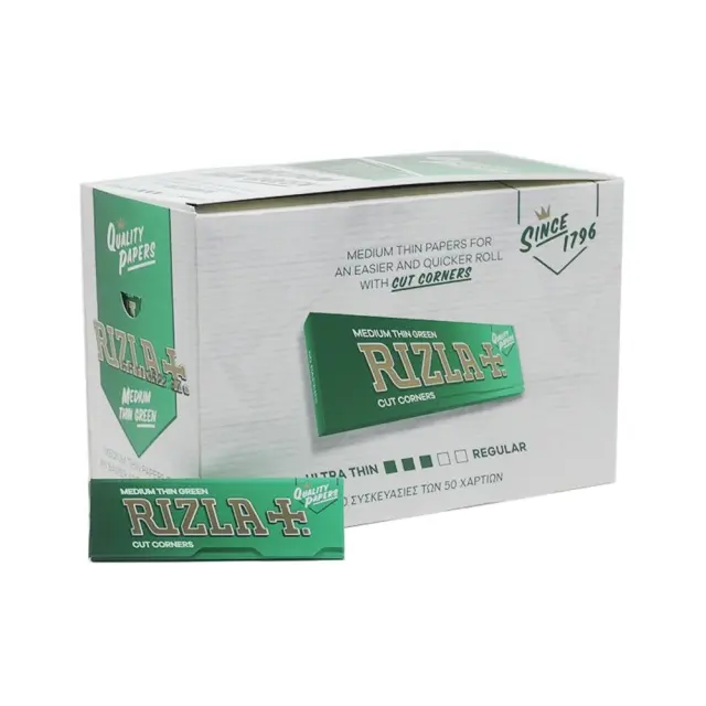 Χαρτάκια Rizla Πράσινο 50 φύλλων Συσκ. 100 τμχ