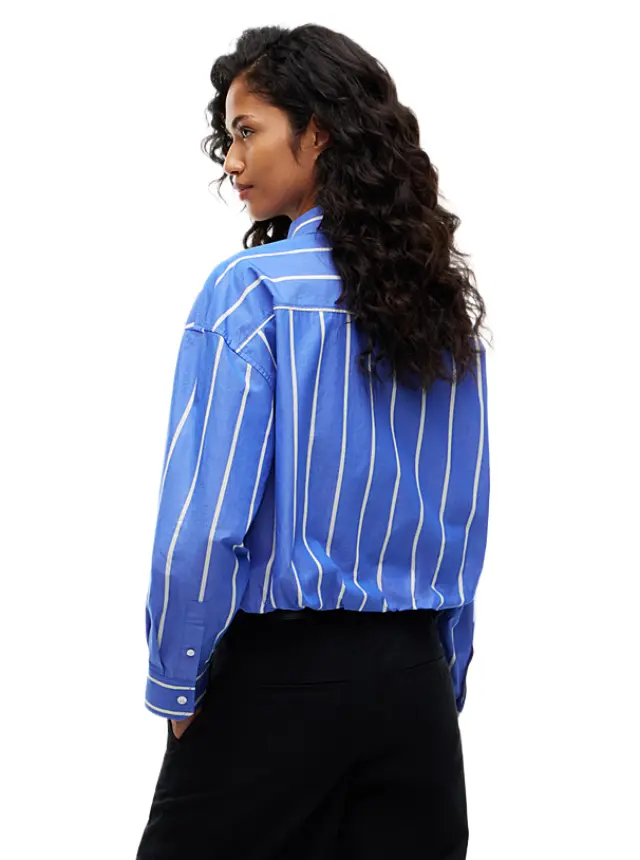 Tommy Hilfiger γυναικείο oversized crop ριγέ πουκάμισο DW0DW23338-2 2