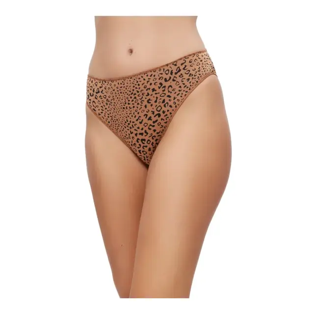 Minerva Γυναικείο Slip Modal Fimelle - Διπλό Πακέτο, Χρώμα Animal Caramel-Black - S 2