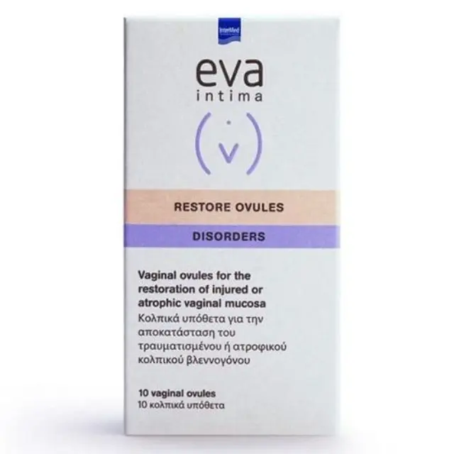 Intermed Eva Restore Ovules Disorders 10 vag ovules Υπόθετα για την Ευαίσθητη Περιοχή 10τμχ