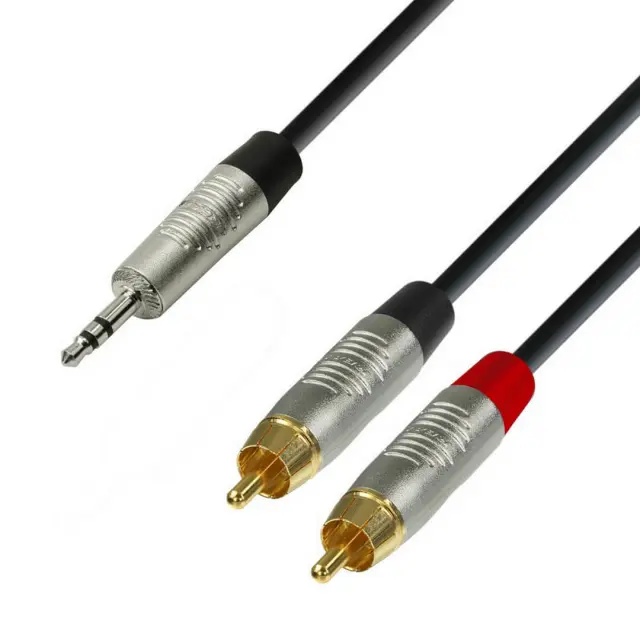 Adam Hall K4YWCC0300 4Star Series Καλώδιο Audio 1/8 Stereo Jack - 2xRCA 3m Μαύρο