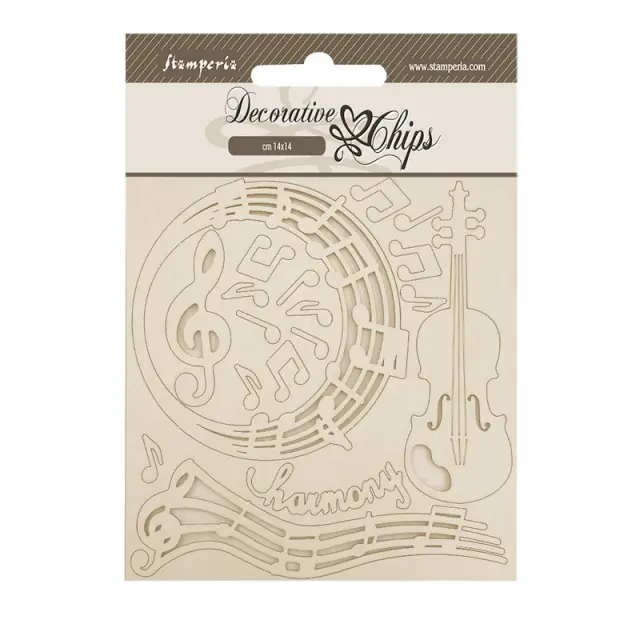 Chipboard Stamperia 14x14cm, Music
