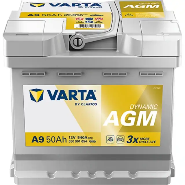 VARTA SILVER dynamic AGM START-STOP A9 (50Ah/540A) 207x175x190mm