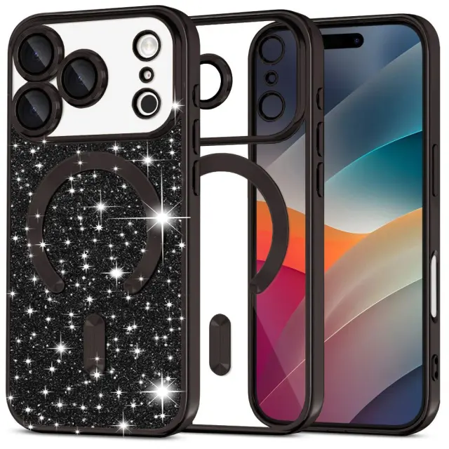 Techsuit® Luxury Glitter MagSafe Θήκη για iPhone 17 Pro Max/18 Pro Max- Black
