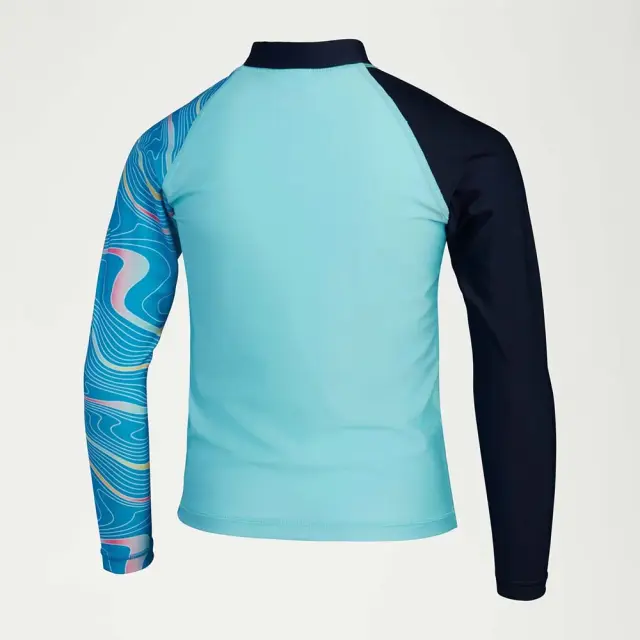 Speedo Boy's Printed Long Sleeve Rash UV Protection Top Γαλάζιο 800316516777 (Speedo) 2