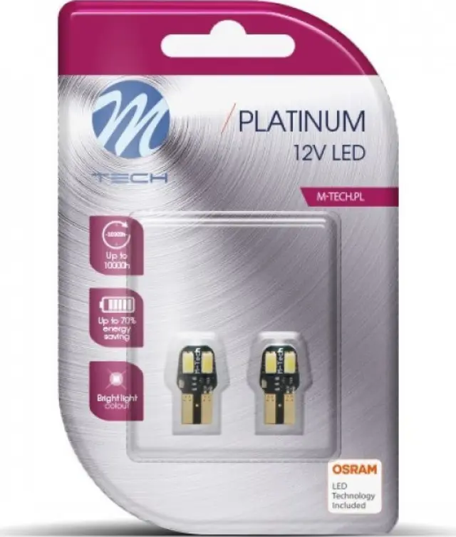 M-Tech T10 CanBus Osram Opto 4 SMD 5630 White 12V 2τμχ LB806W