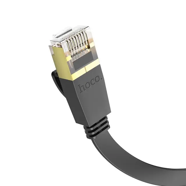 Καλώδιο Δικτύου Hoco US07 General Pure Copper Cat 6 UTP Πλακέ Καλώδιο 1Gbps 20m Μαύρο 2