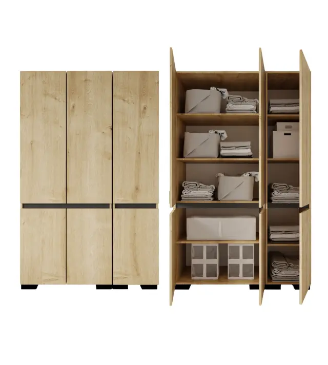 Ντουλάπα DREFIVE Sapphire Δρυς / Ανθρακί 135x52x210